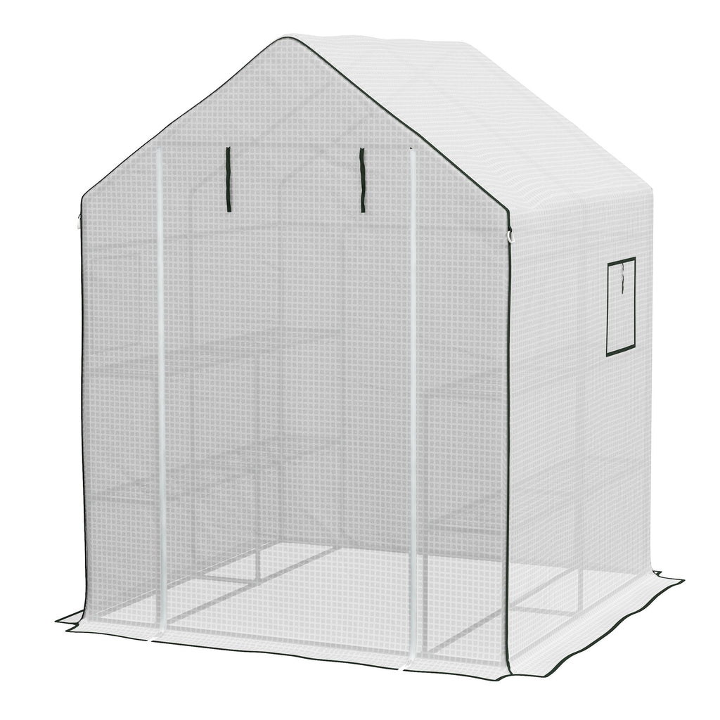 01-0472 Replacement Cover, 55" x 56.25" x 74.75" Walk-in Greenhouse Cover Reinforced Anti-Tear PE Hot House Cover, White