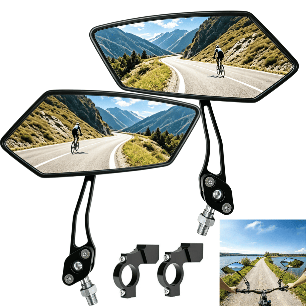 1 Pair Bike Mirror Rotaty Diamond MTB Road Cycling Bicycle Handlebar Rear View Glass (US Logistics only For USPS.TK/TMEU only For self-pickup)