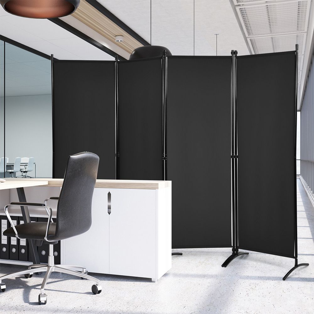 1 PC 5.6 Feet 4 Panel Room Divider with Steel Frame Bedroom Screen