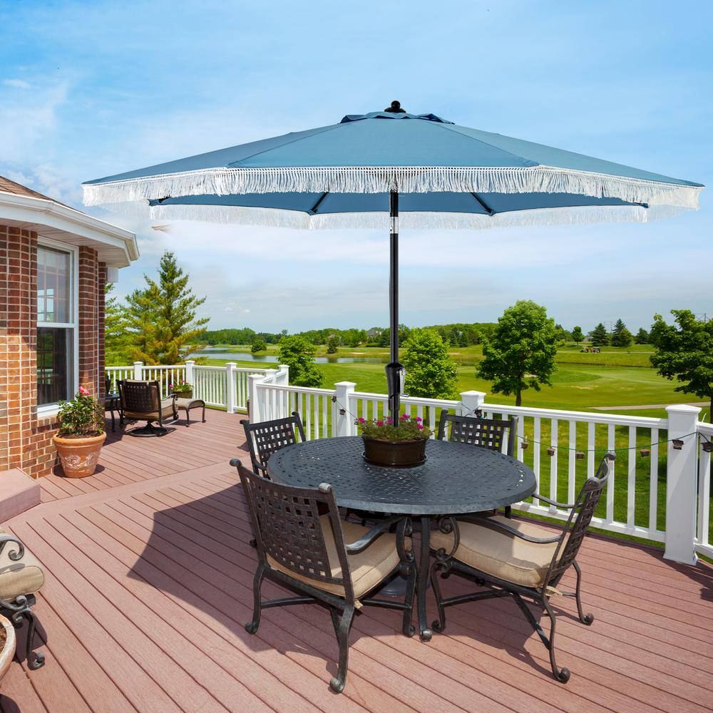 1 Piece 9ft Patio Parasol with Sunshade for Patio, Garden, Pool, Balcony