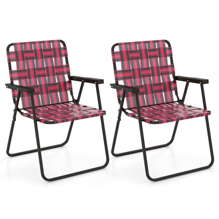 1 Piece Folding Beach Chair Camping Lawn Webbing Chair