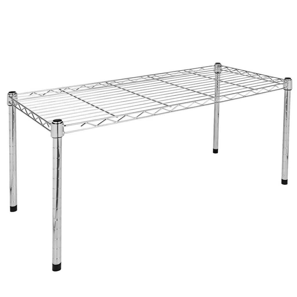 1-Shelf ShelvingStorageShelves,30" W x 14" D x 15" H AdjustableStorageUnits,Steel Organizer Wire Rack,Silver