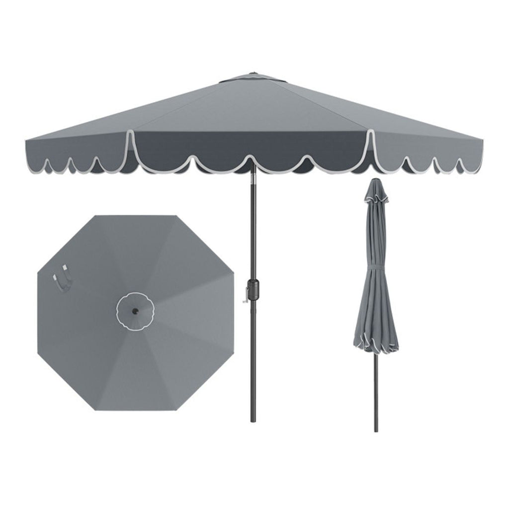 10 Feet Patio Umbrella with Crank Tilt Adjustment - Gray