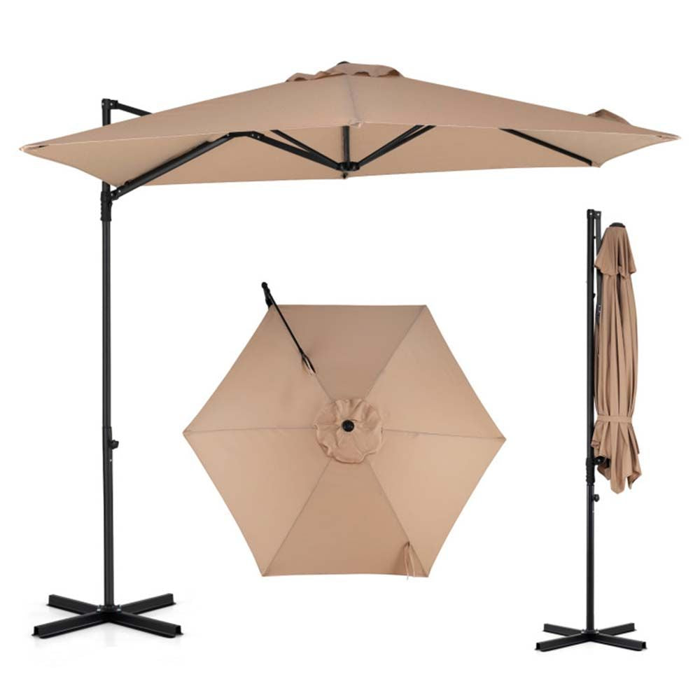10 FT Cantilever Patio Umbrella with 360° Rotation for Garden