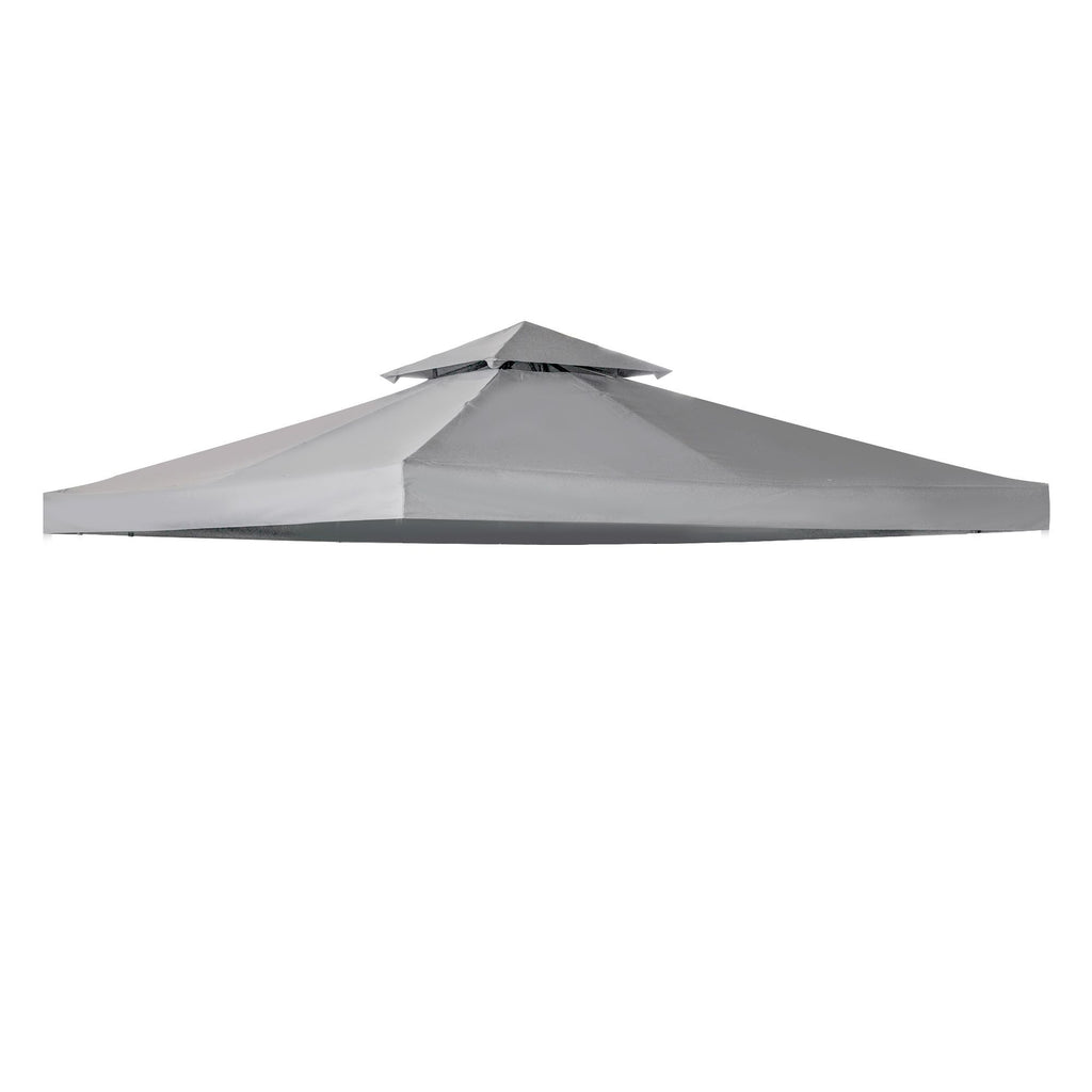 10' x 10' Gazebo Canopy Top Replacement, for 2 Tier Outdoor Canopy UV Cover Pavilion Garden Patio Outdoor, Light Grey (TOP ONLY)