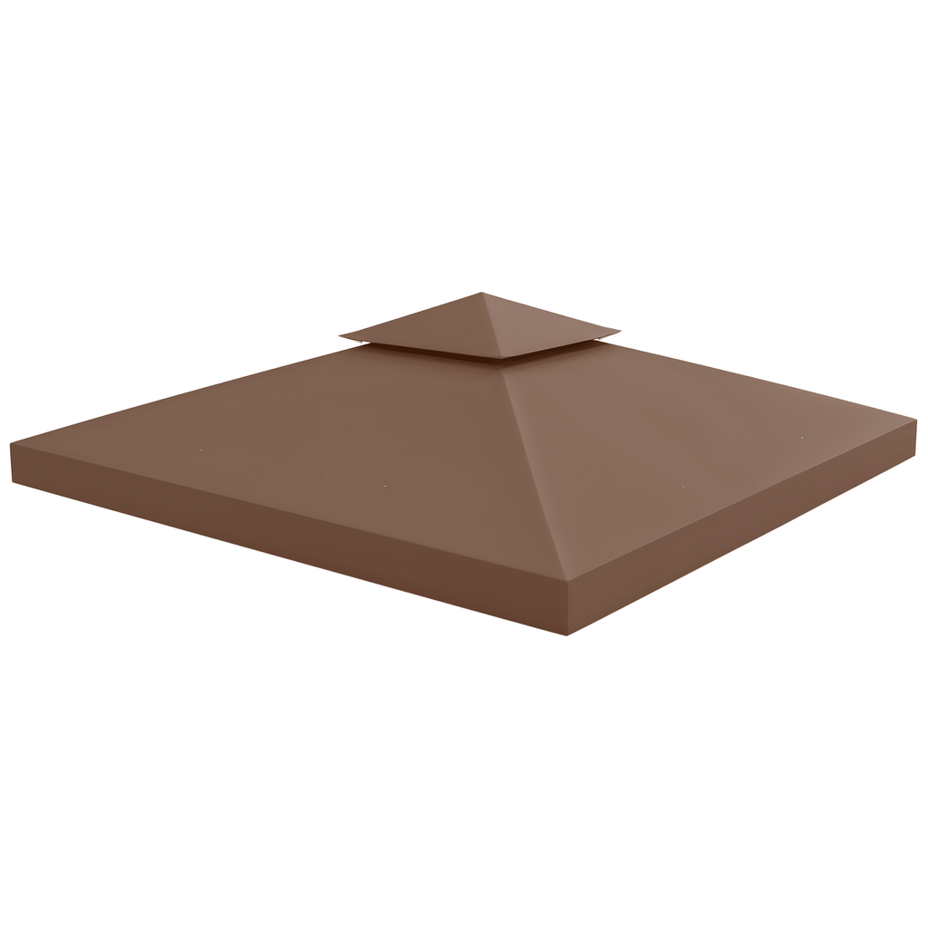 10' x 10' Gazebo Replacement Canopy 2 Tier Top UV Cover Pavilion Garden Patio Outdoor Coffee (TOP ONLY)