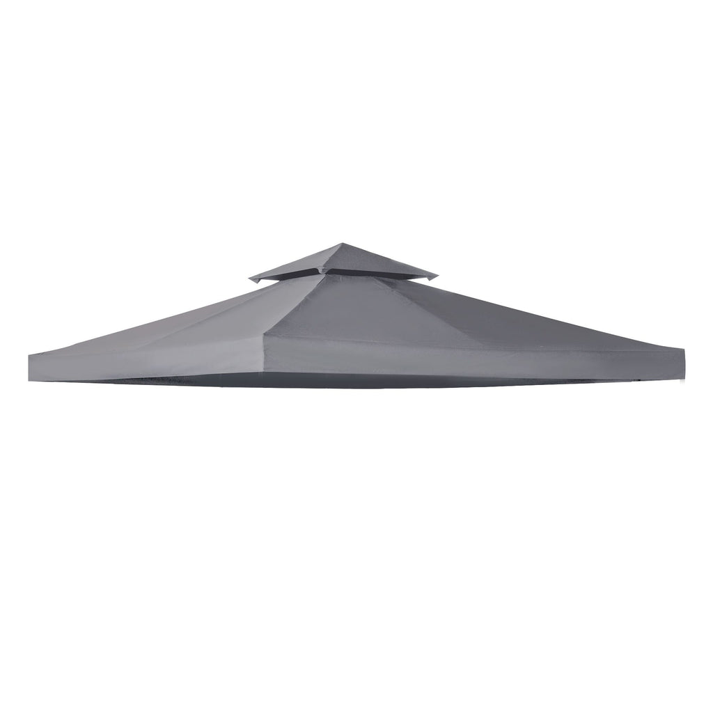 10' x 10' Gazebo Replacement Canopy 2 Tier Top UV Cover Pavilion Garden Patio Outdoor Dark Gray (TOP ONLY)