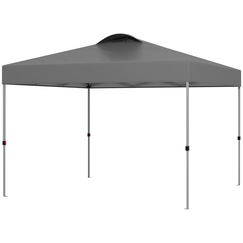 10' x 10' Outdoor Gazebo Pop Up Canopy Party Tent, Carrying Bag, Dark Gray