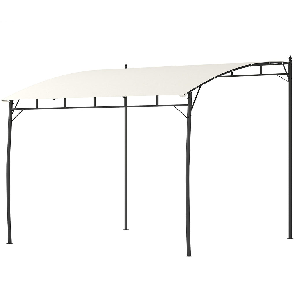 10' x 10' Outdoor Pergola Gazebo, Garden Sun Shade Shelter with Metal Frame for Porch, Patio, Deck, Backyard, Cream