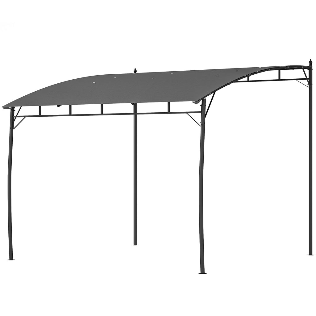 10' x 10' Outdoor Pergola Gazebo, Garden Sun Shade Shelter with Metal Frame for Porch, Patio, Deck, Backyard, Gray