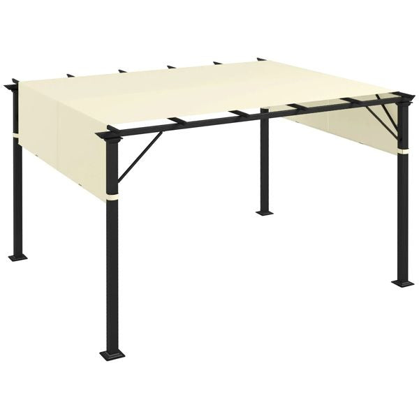 10 x 10ft Gazebo Replacement Canopy, UV Protection Pergola Shade Cover Cream White