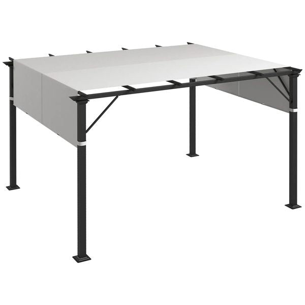 10 x 10ft Gazebo Replacement Canopy, UV Protection Pergola Shade Cover Light Gray