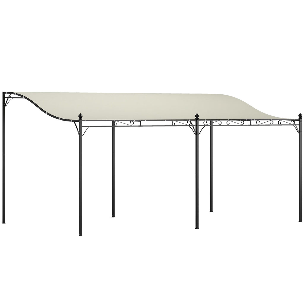 10' x 16' Outdoor Pergola Canopy, Metal Patio Canopy with Drainage Holes for Backyard, Garden, Cream White
