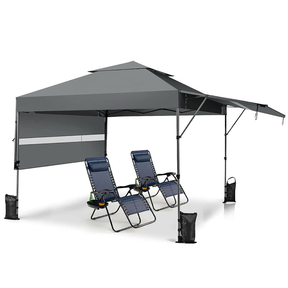 10 x 17.6 Feet Outdoor Instant Pop-up Canopy Tent with Dual Half Awnings