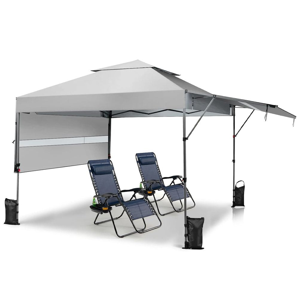 10 x 17.6 Feet Outdoor Instant Pop-up Canopy Tent with Dual Half Awnings