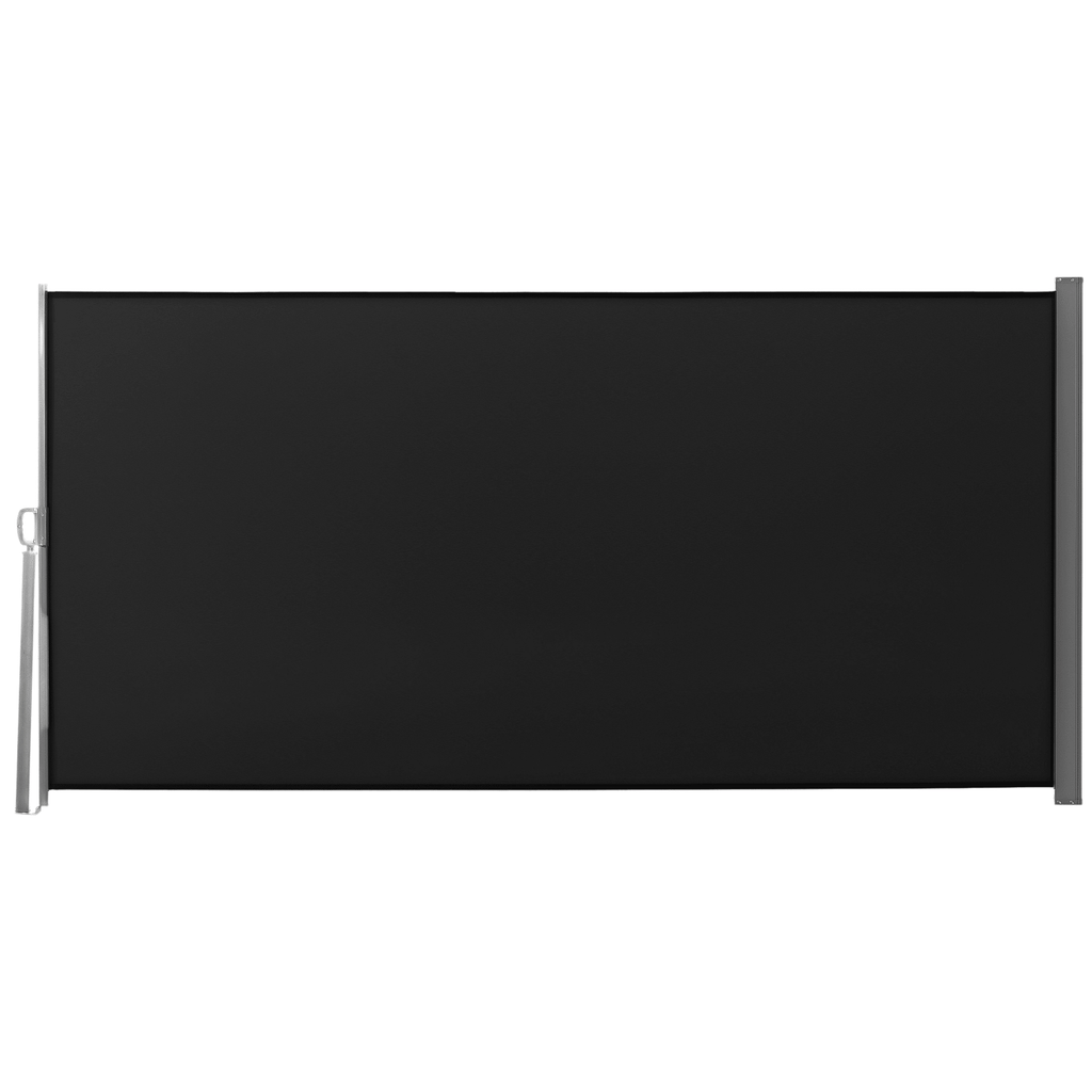 10' x 5' Retractable Awning for Patio, Privacy Screen , Sun Shade and Wind Fence, Black
