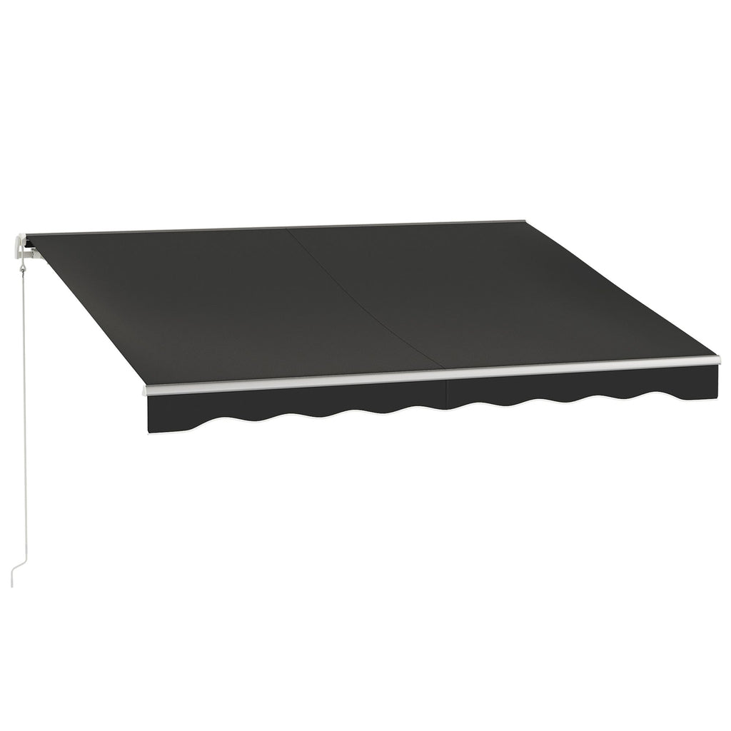 10' x 8' Electric Awning, Retractable Awning, UV Protection Sun Shade Shelter with Remote Controller and Manual Crank Handle for Deck, Balcony, Yard, Black