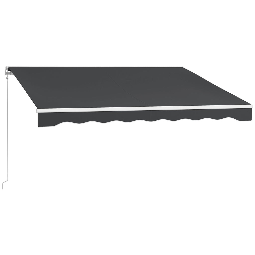 10' x 8' Electric Awning, Retractable Awning, UV Protection Sun Shade Shelter with Remote Controller and Manual Crank Handle for Deck, Balcony, Yard, Dark Gray
