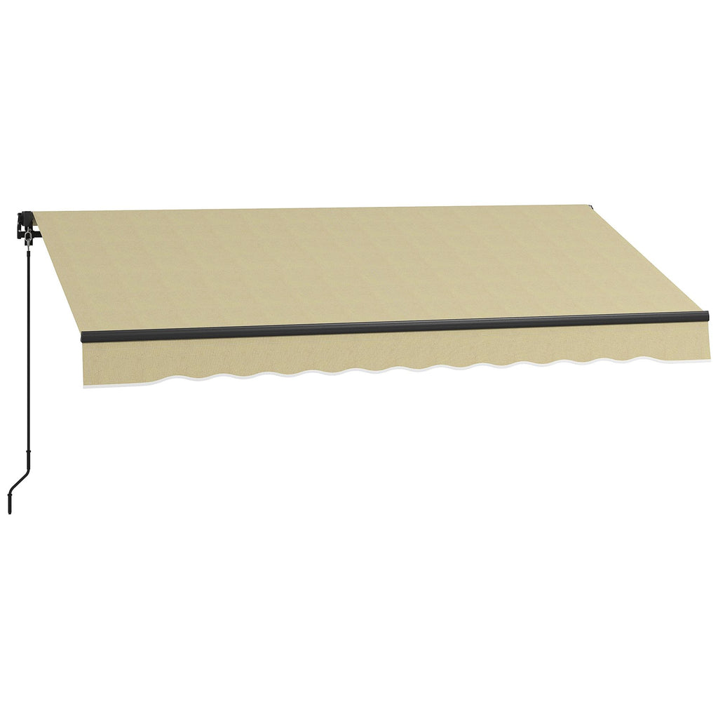 10 x 8 Ft Retractable Awning Beige Sunshade Shelter 280gsm UV Protection Deck Balcony Yard