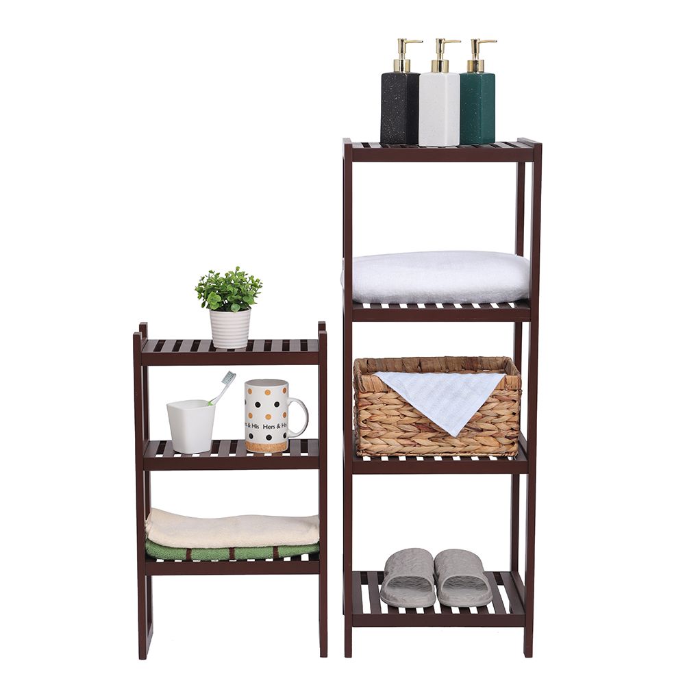 100% Bamboo Bathroom Rack, Multi - Functional And Removable 7-Layer Shelf, Multi - Function 72 * 43.5 * 160.7cm Dark Brown RT