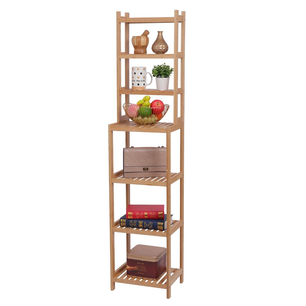 100% Bamboo Bathroom Rack, Multi-Functional And Removable 7-Layer Shelf, Multi - Function 72 * 43.5 * 160.7cm-Natural YF