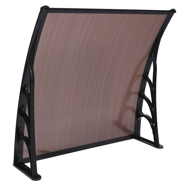 100 x 100 Household Application Door & Window Rain Cover Eaves Canopy Brown & Black Bracket