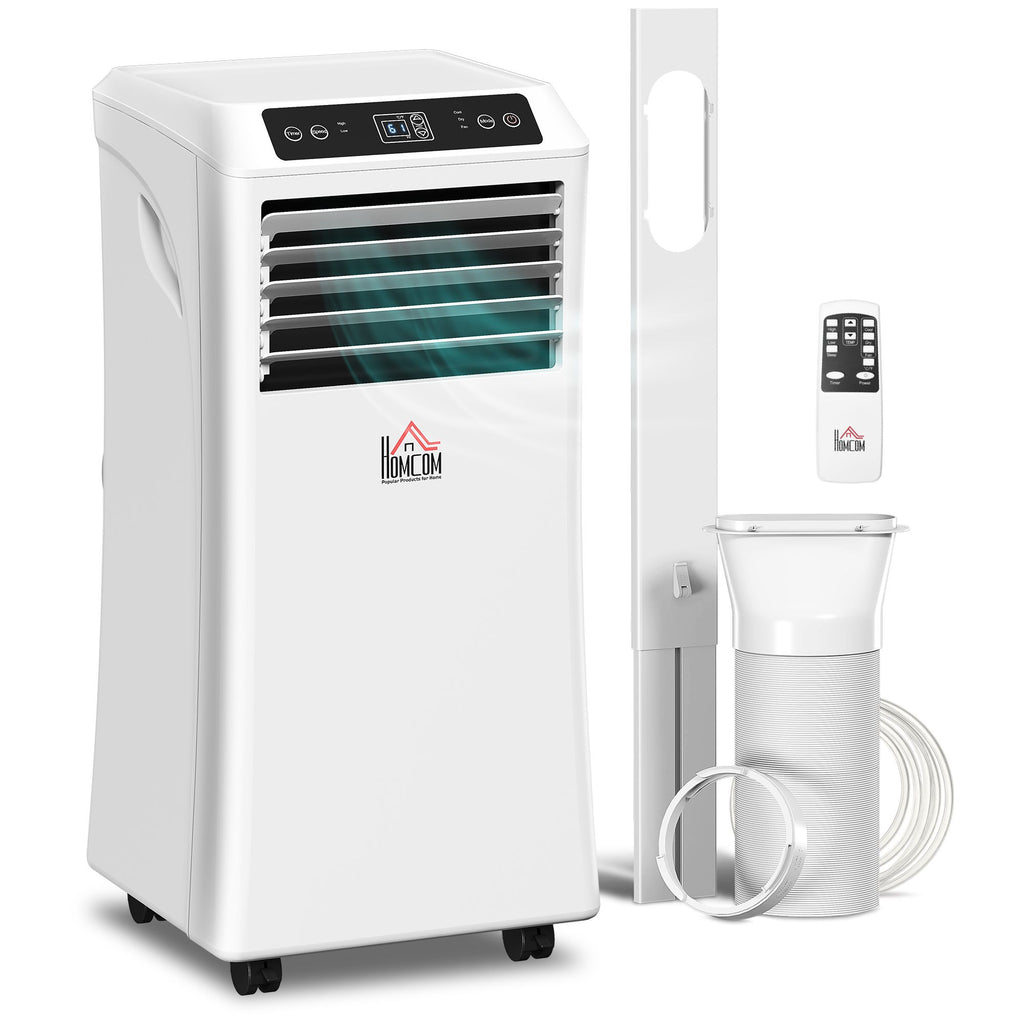 10000 BTU Portable Air Conditioner for Rooms Up to 441 Sq. Ft., 3-in-1 AC Unit with Cooling Fan, Dehumidifier, Sleep Mode, Remote Control, 24H Timer, Window Installation Kit, White