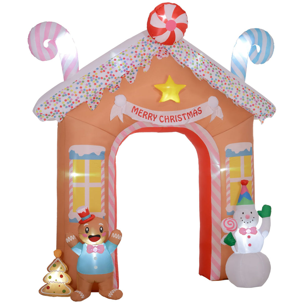 10FT Giant Inflatable Candy House Archway, Christmas Blow Up Arch with LED Lights for Indoor, Outdoor, Yard