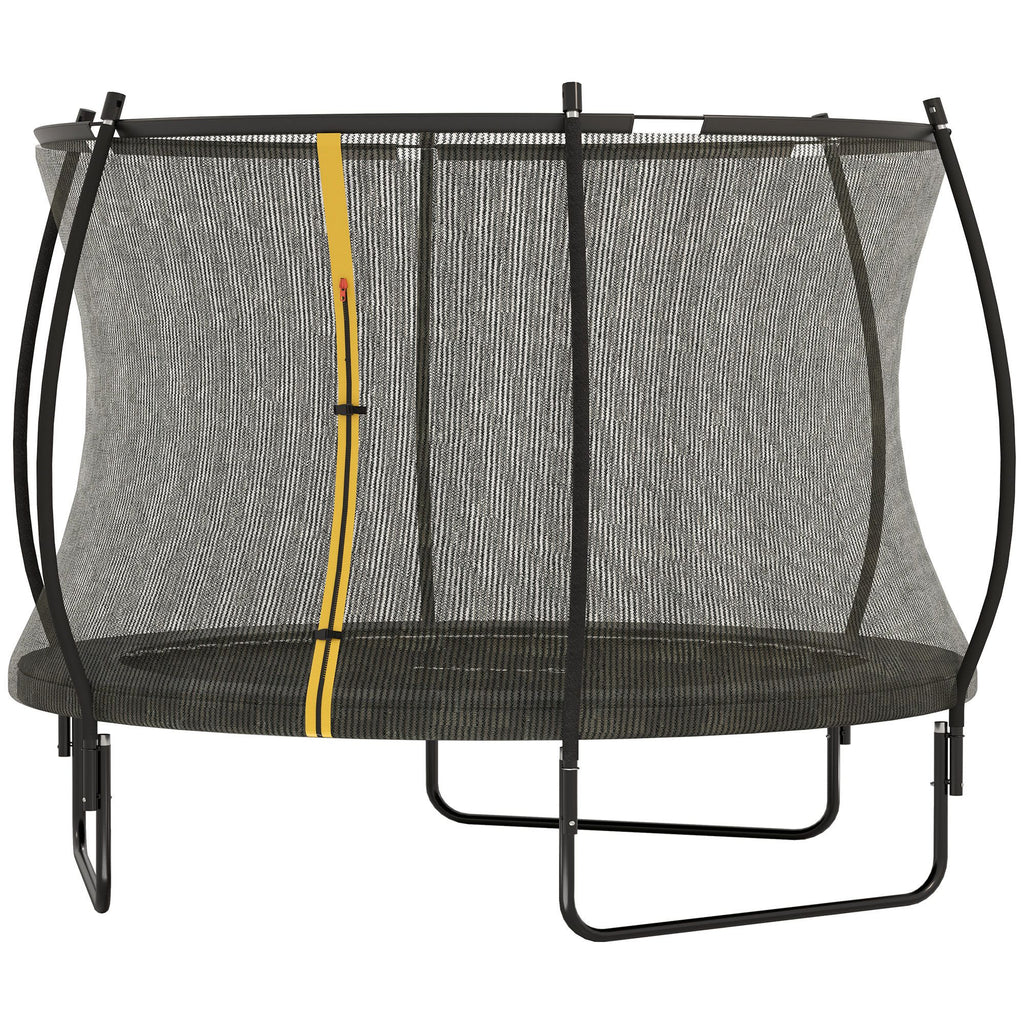 10ft Outdoor Trampoline for Kids Ages 6+ with Safety Pad, Net Enclosure and Curved, ASTM Approved, Black