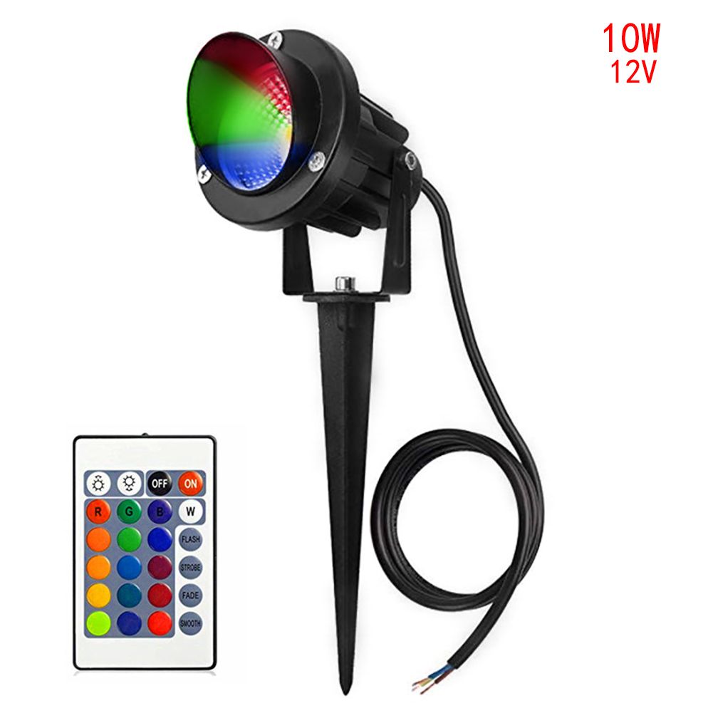 10W RGB LED COB Landscape Lamp Waterproof Garden Walkway Lawn Spike Spot Light(tk/temu self-pickup orders)