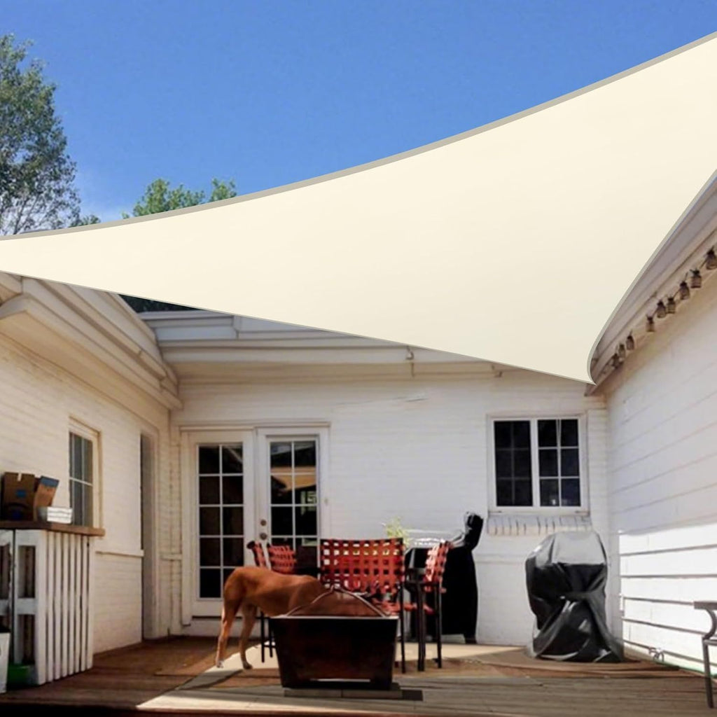 10'X10'X14'Cream HDPE sunshade sail