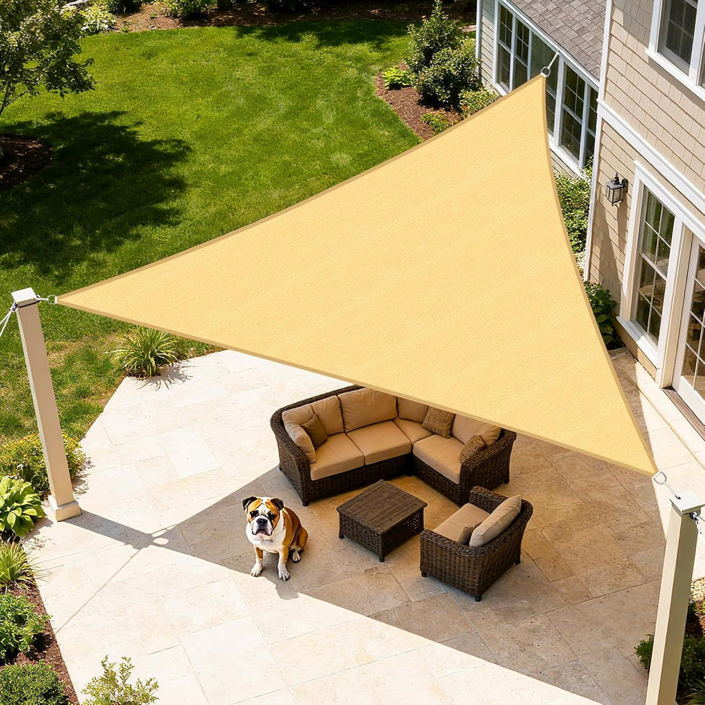 10'X10'X14'Sand HDPE sunshade sail