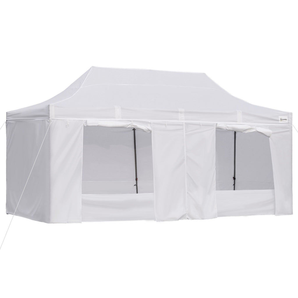 10x20 Pop Up Canopy, White Versatile Canopy, Sidewalls for Events & Privacy