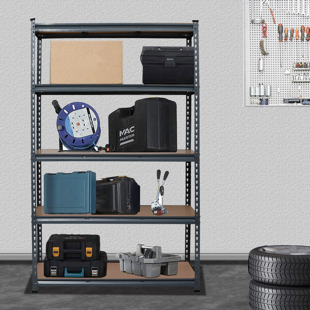 110 x 45 x 180cm 5 Tiers Powder Coated Storage Rack Gray