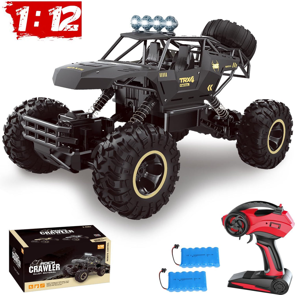 1:12 Rock Crawler Rechargeable Off Road Truck 4WD , Metal Shell LED Headlights RC Remote Control Off Road Car Truck,Logistics is randomly sent by UPS/USPS/fedex/UNI/GOFOEVRI