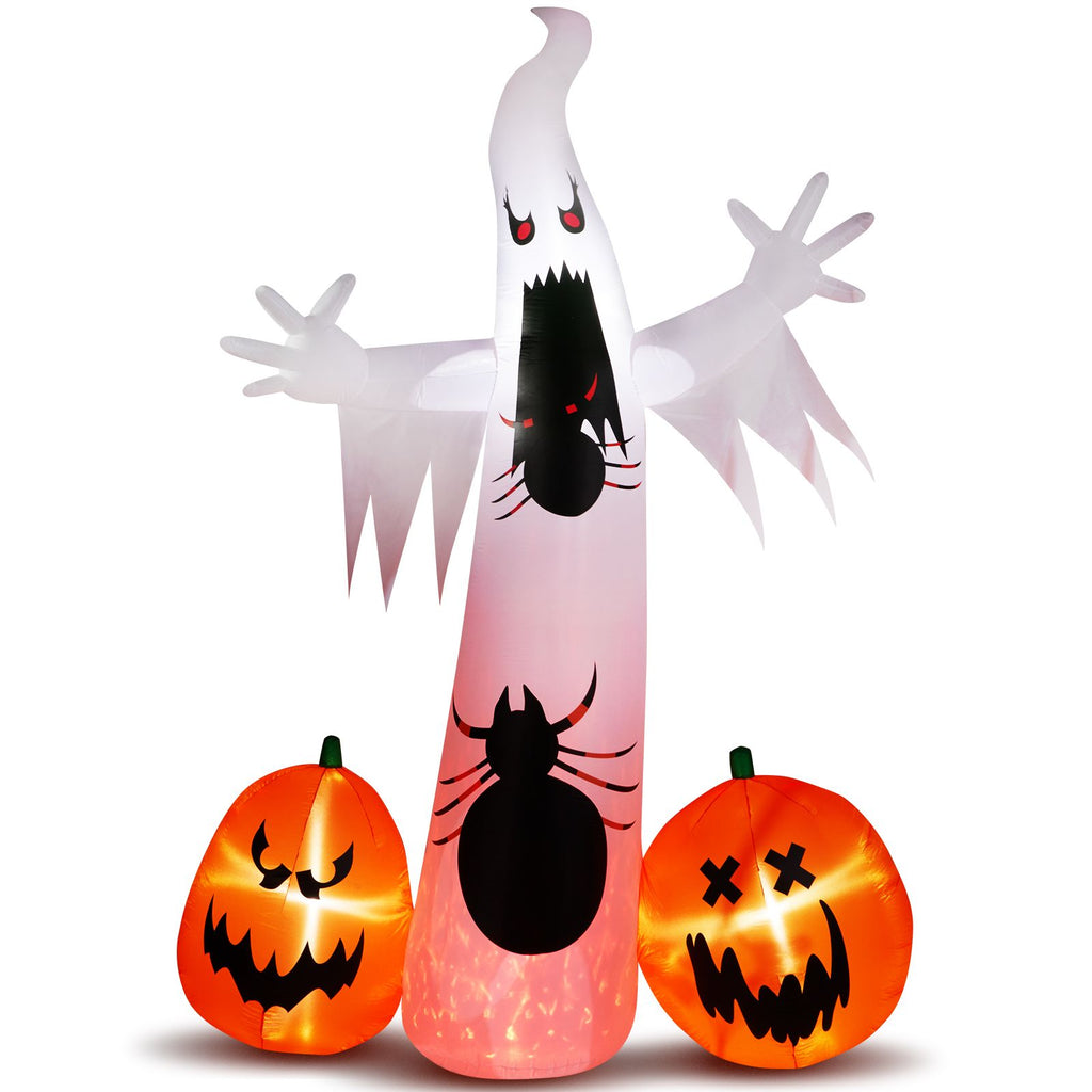 11.8 FT Halloween Inflatables Ghost Spider Pumpkin Outdoor Decorations, Scary Halloween Giant Blow up Ghost Decorations for Holiday Party Front Yard Lawn Garden Decor