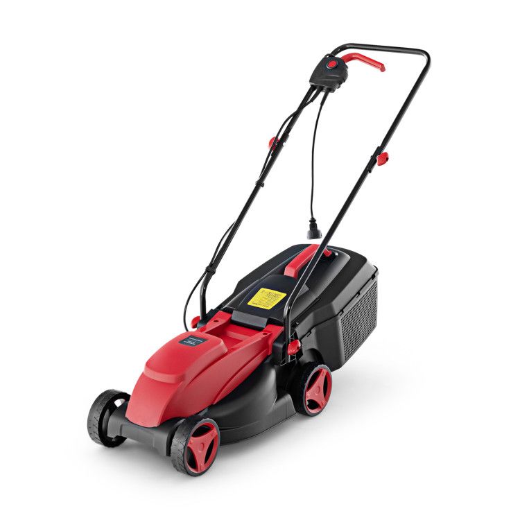 12-AMP 13.5 Inch Adjustable Electric Corded Lawn Mower with Collection Box