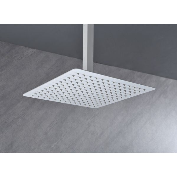 12 Inch High Pressure Rain Shower Head, 304 Stainless Steel Square Shower Head with Self-Cleaning Nozzle, Full Body Coverage