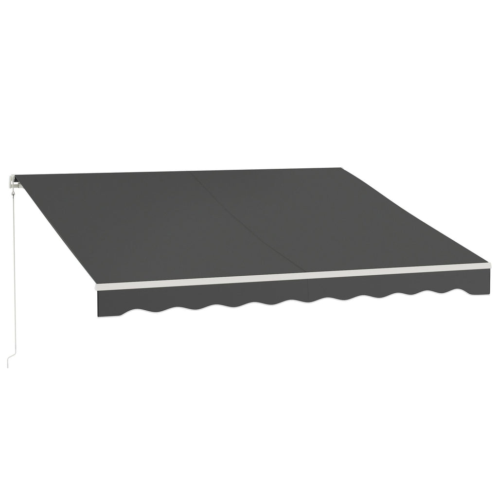 12' x 10' Electric Awning, Retractable Awning, UV Protection Sun Shade Shelter with Remote Controller and Manual Crank Handle for Deck, Balcony, Yard, Black
