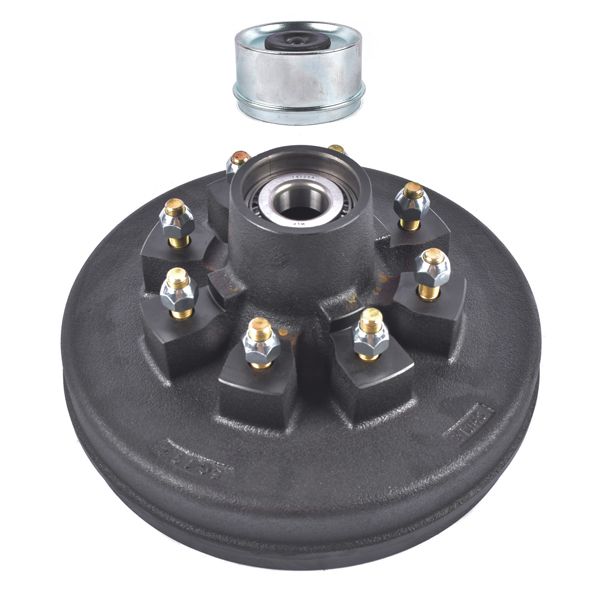 12" x 2" Trailer Brake Hub Drum Kit 8 on 6.5" BC Cupped for 7000 lbs Axle 8-Lug 008-219-04 22004K