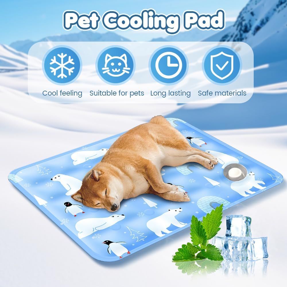 120*70cm Dog Cooling Mat, 2026 New Summer Pet Mats, Portable Pet Cooling Pad for Travel, Washable Gel Coolings Mat for Dogs and Cats Indoor Outdoor, Reusable Chill Pad Suitable for All Pets