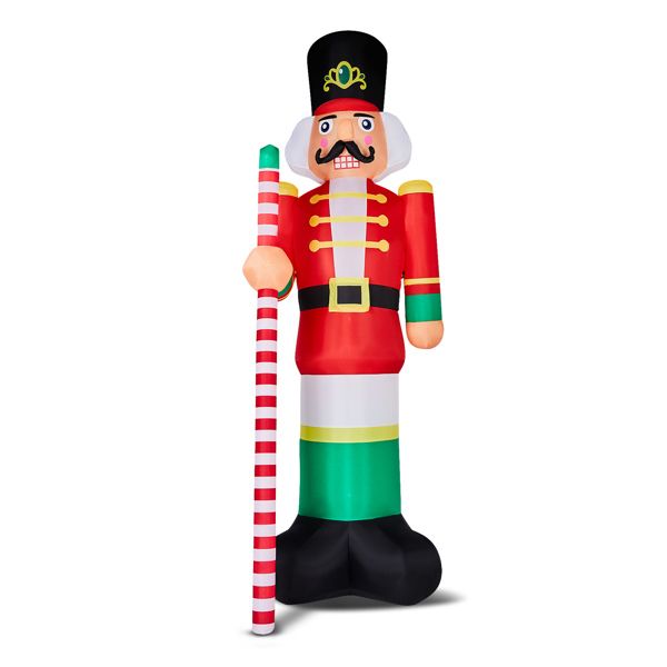 12FT Tall Lighted Christmas Inflatable Decoration, Inflatable Giant Soldier, Funny Blow Up Yard Decorations with Built-in LED Lights for Holiday Party Front Yard Lawn Garden Decor