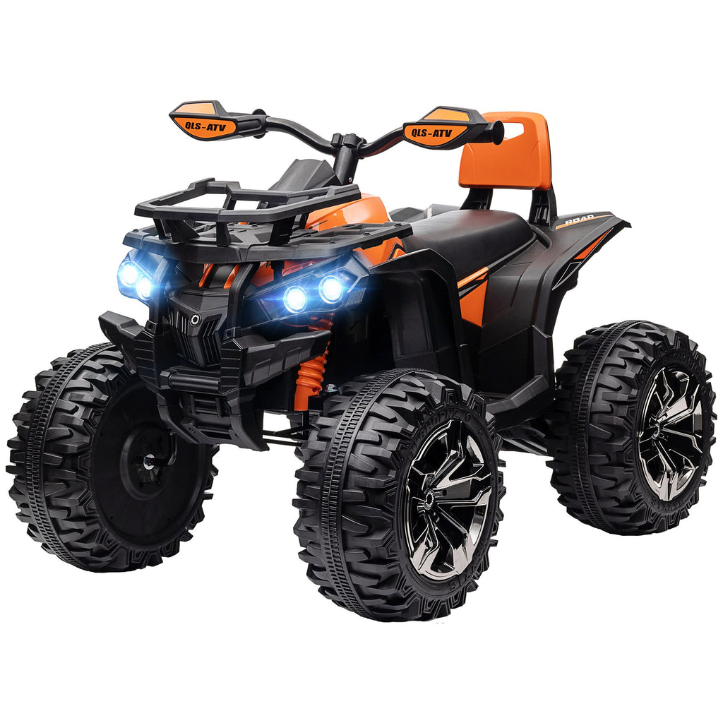 12V 4 Wheeler Kids ATV with Music, Headlights for 37-60 Months Boys and Girls, Orange