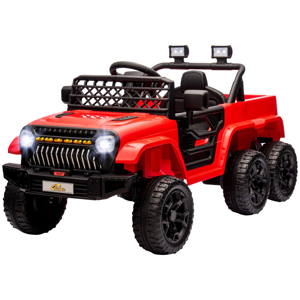 12V 4x4 Kids Electric Car w/ 2WD/4WD Switchable, Remote Control, Spring Suspension System, Back Trailer, Red |