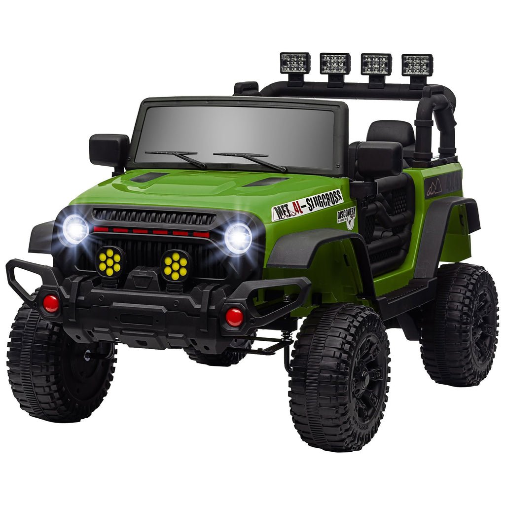 12V Battery Powered Ride on Car, Ride on UTV w/ Bluetooth, Remote, 4 Suspension Wheels, Music Horn Lights, Green
