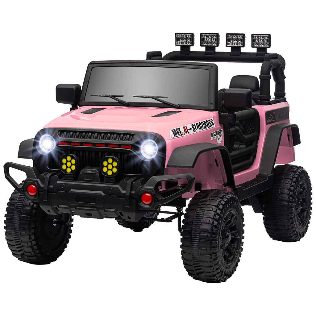 12V Battery Powered Ride on Car, Ride on UTV w/ Bluetooth, Remote, 4 Suspension Wheels, Music Horn Lights, Pink