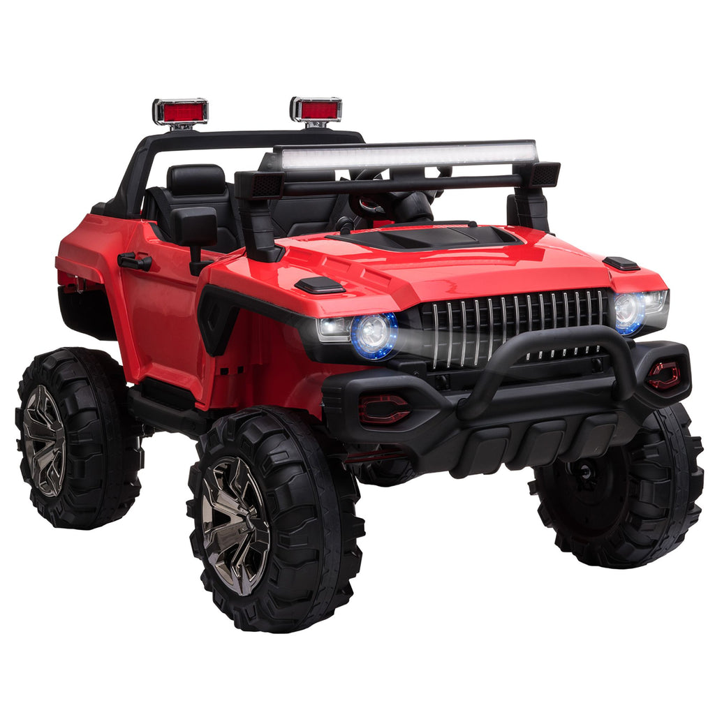 12V Electric 2-Seater Police Car for Kids 3-8 LED Lights MP3 Parental Remote Red
