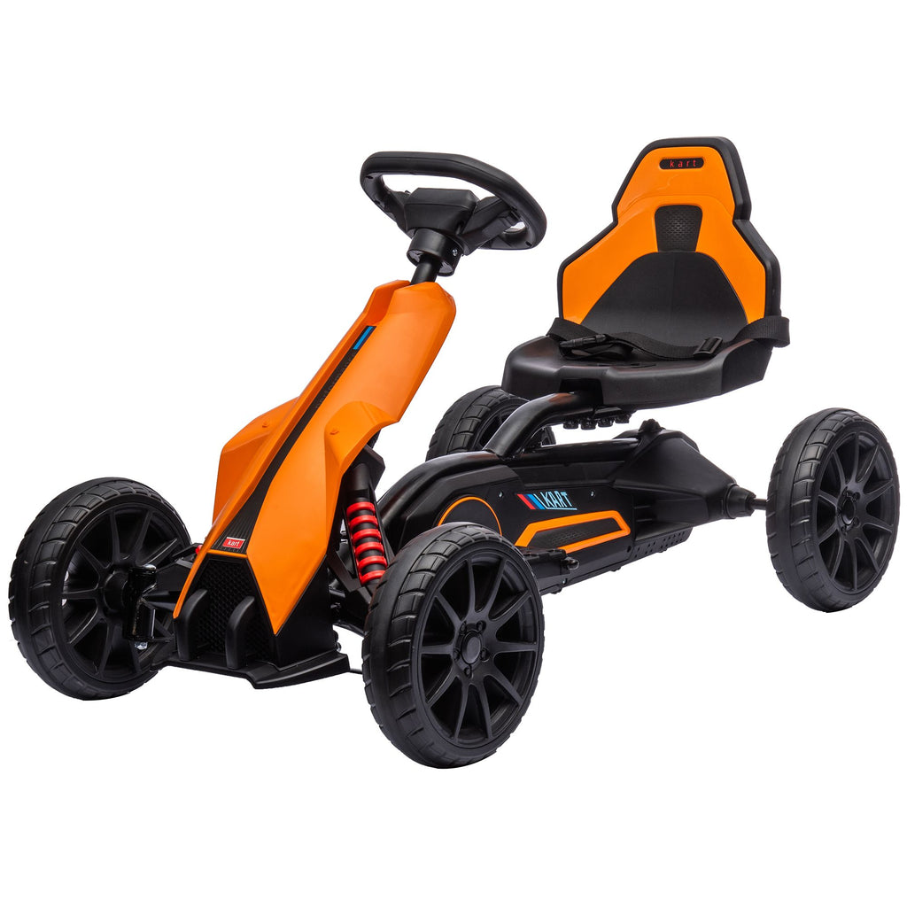 12V Electric Go Kart for Kids w/ Adjustable Speed, Orange