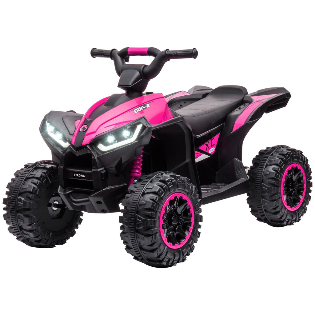 12V Kids ATV Quad Car with Forward & Backward Function, Wear-Resistant Wheels, Music, for Toddlers 3-5 Years Old, Pink