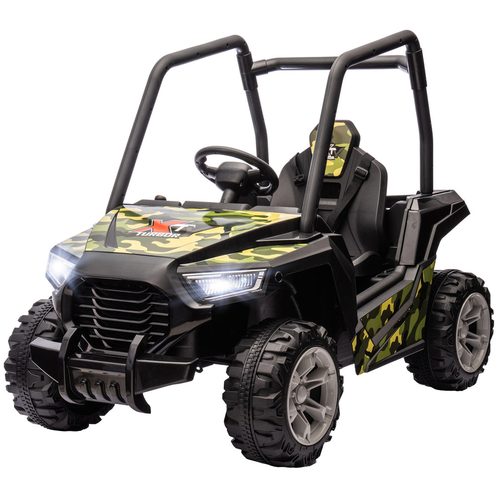 12V Kids Electric Car with Parent Remote Control, Spring Suspension, Soft Start, Music, LED Light, Safety Belt, Green